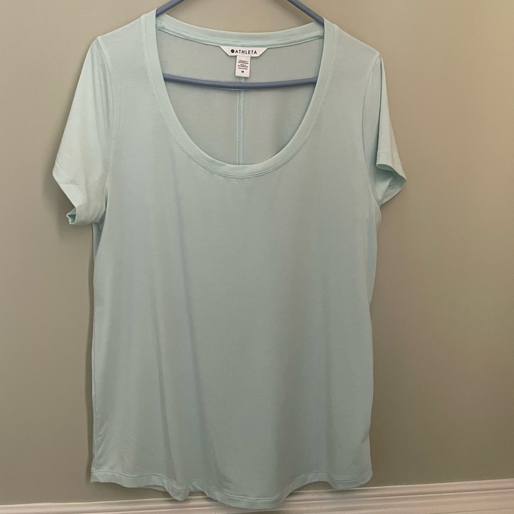 Athleta light green  Blue Short Sleeve Tee
